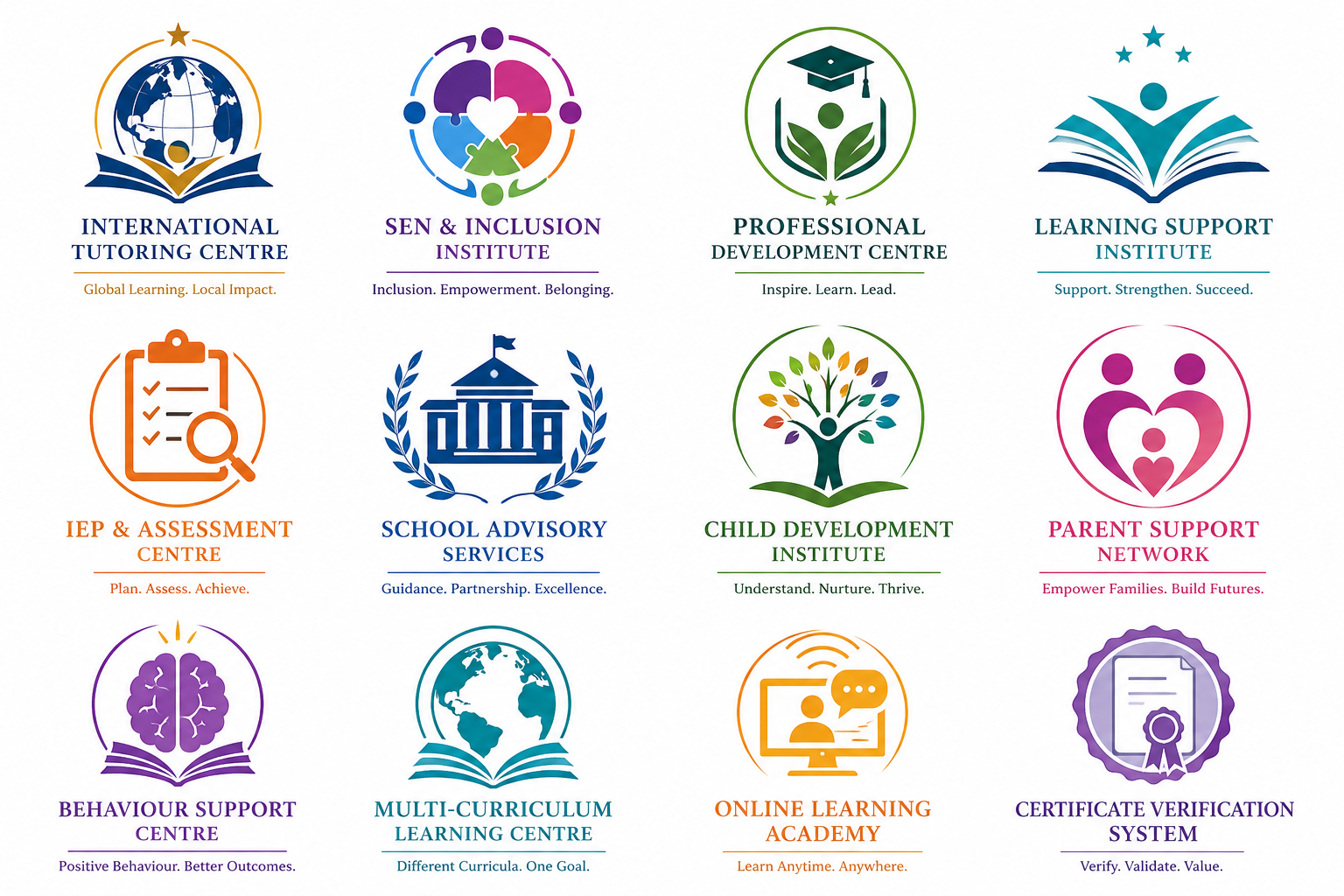 Educaline affiliated education, inclusion, assessment, development, learning support, parent support, academy, and certificate institutes